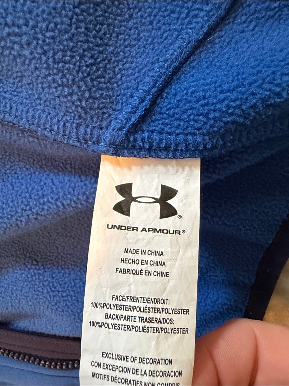 Under Armour Blue and Navy Hooded Zip Jacket for Kids - Picture 5 of 7